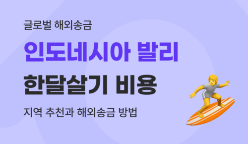 유트랜스퍼 발리 한달살기 비용 썸네일