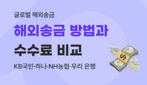 해외송금 수수료 비교 총정리 : KB국민·하나·NH농협·우리 및 절약 노하우